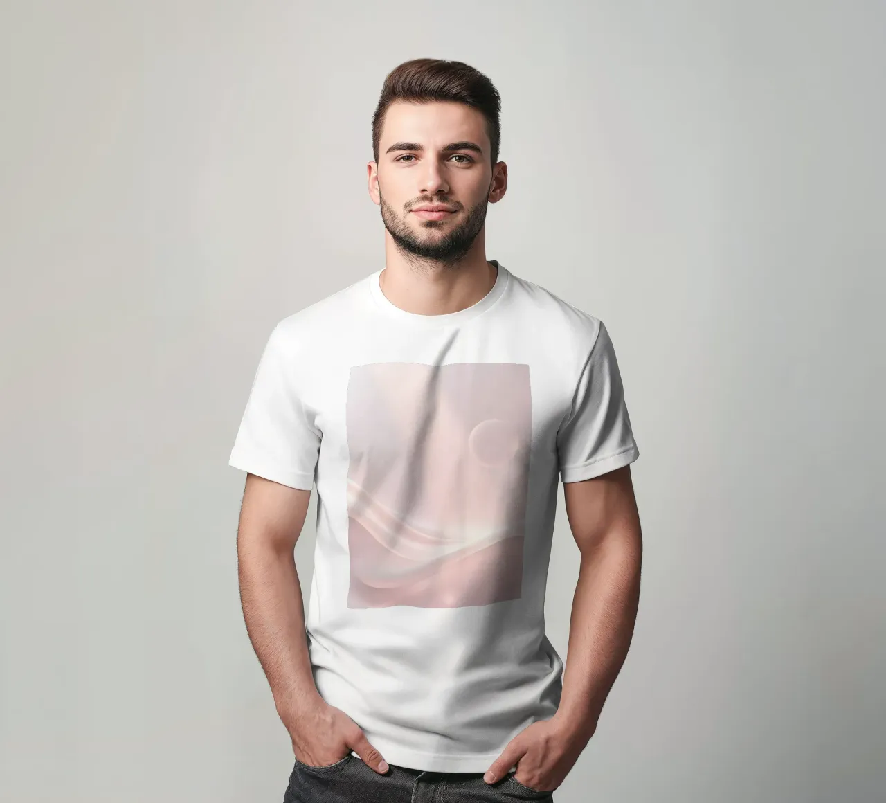 Weiches abstraktes Hintergrunddesign mit sanften Kurven T-Shirt von DesignDoodle