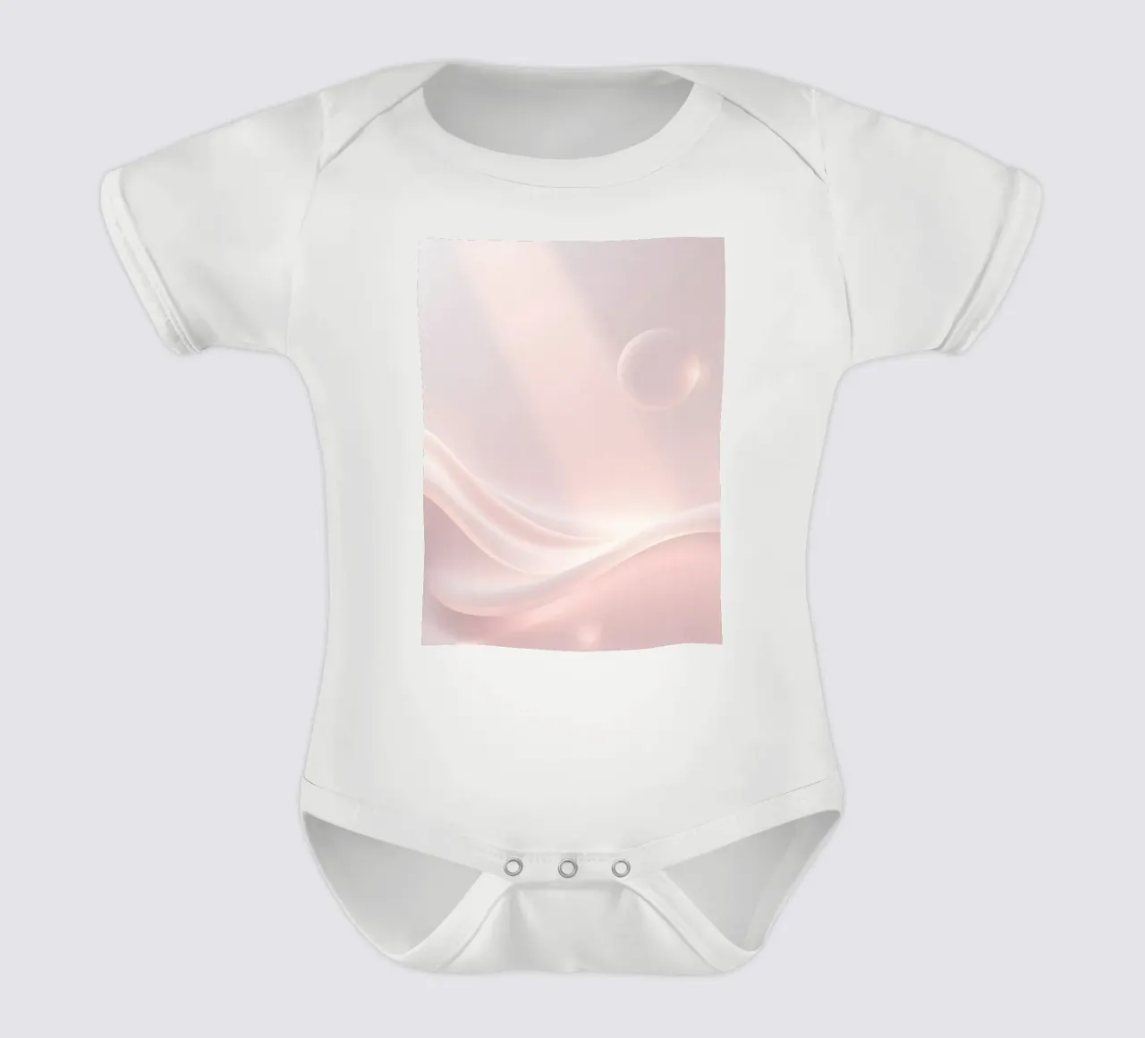 Soft abstract background design with gentle curves short-sleeve baby romper by DesignDoodle