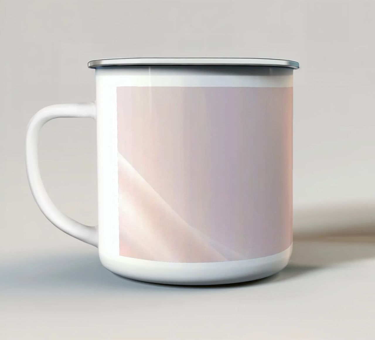 Soft abstract background design with gentle curves enamel mug by DesignDoodle