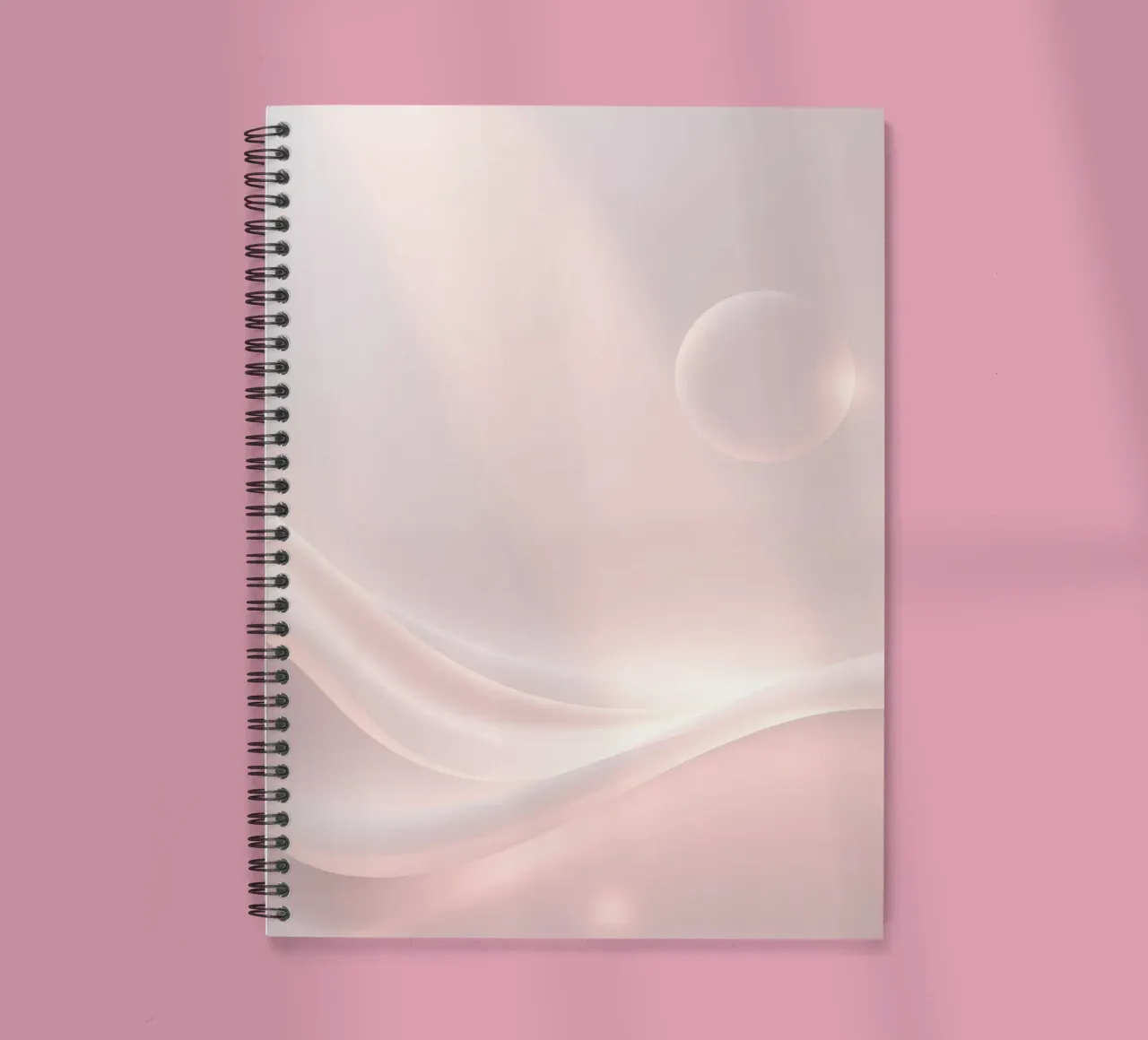 Soft abstract background design with gentle curves spiral notebook by DesignDoodle
