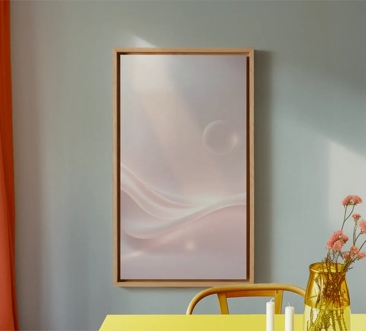 Soft abstract background design with gentle curves canvas by DesignDoodle