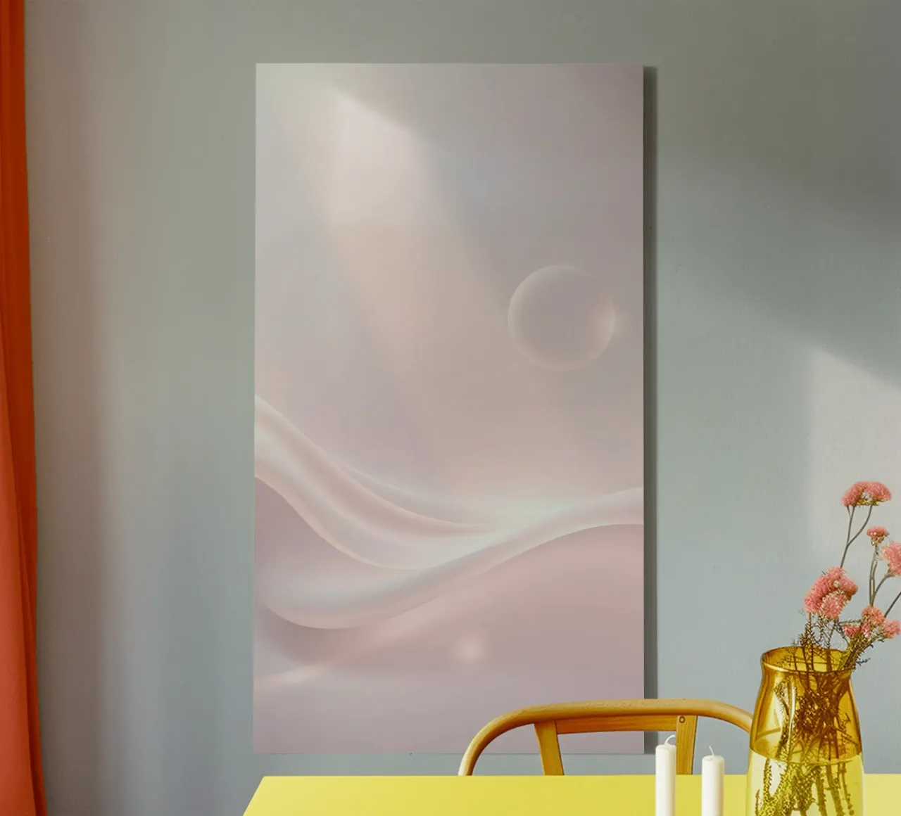 Soft abstract background design with gentle curves canvas by DesignDoodle