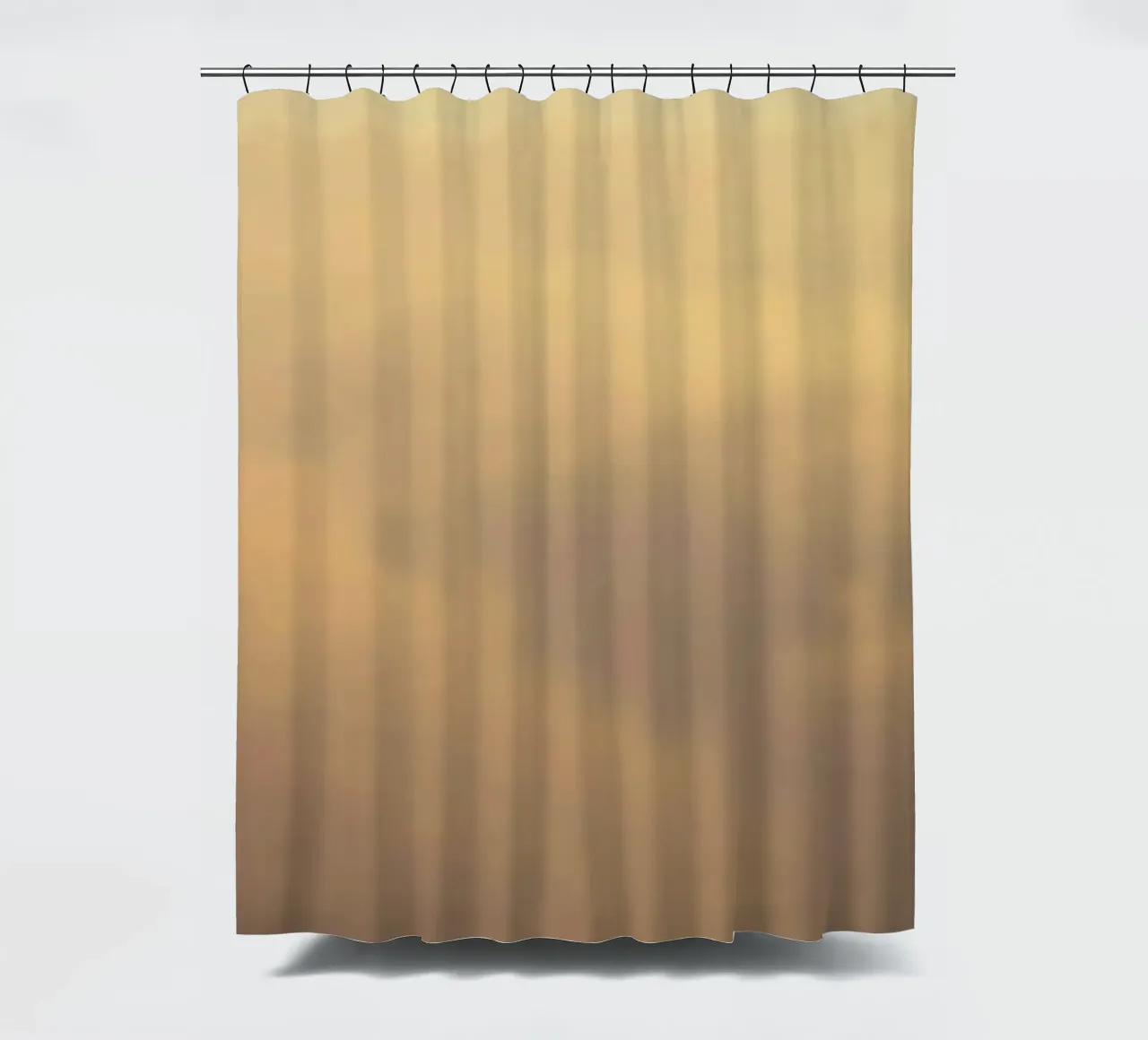 Soft clouds drifting in a golden sky shower curtain by DesignDoodle
