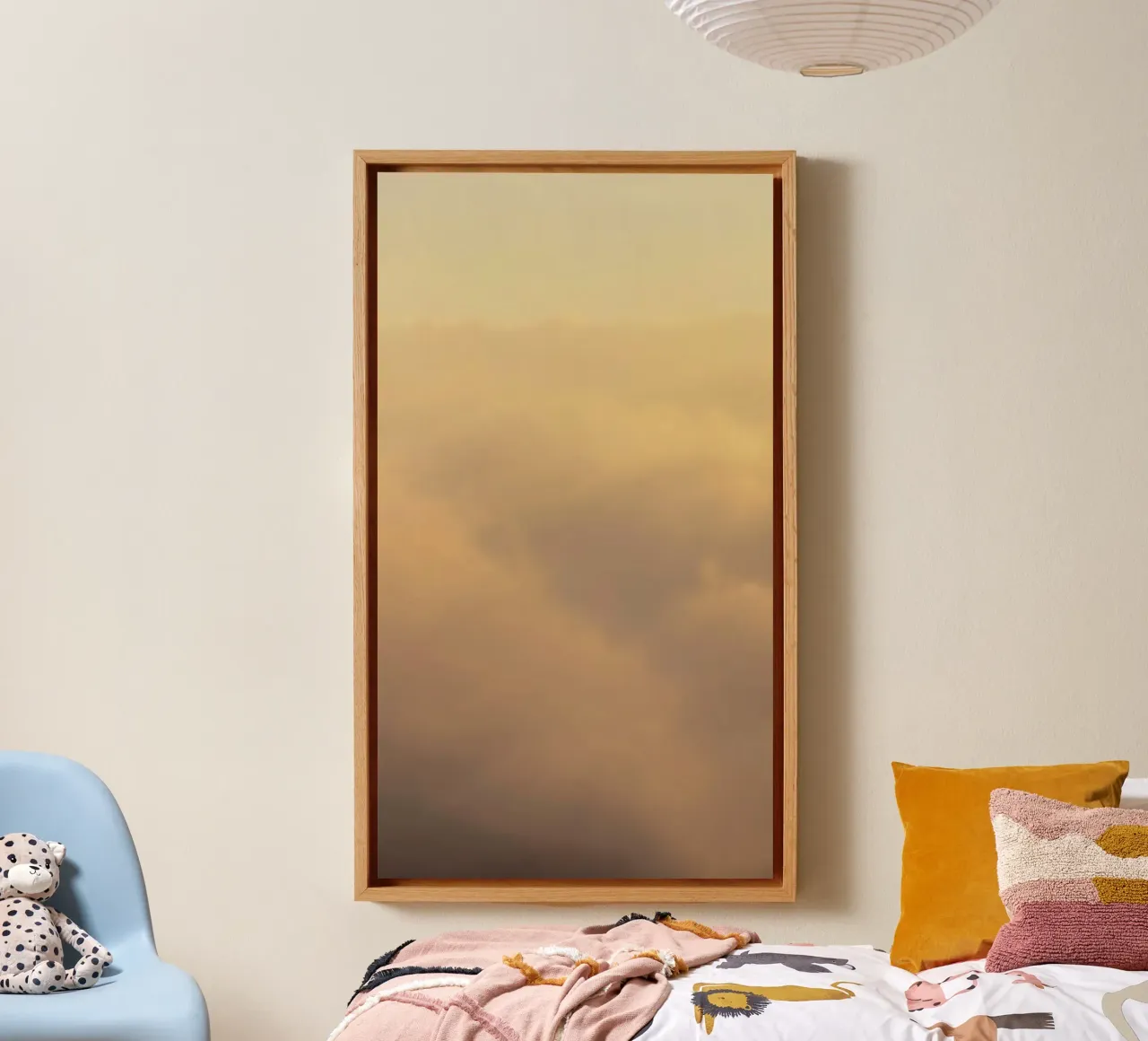 Soft clouds drifting in a golden sky canvas by DesignDoodle