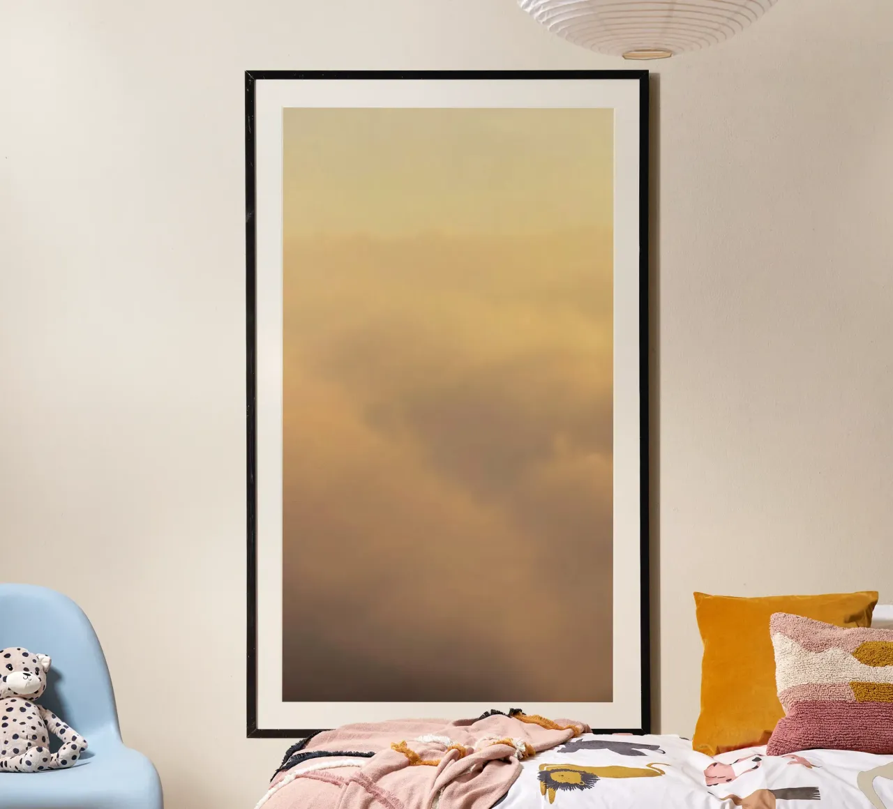 Morbide nuvole alla deriva in un cielo dorato poster da DesignDoodle