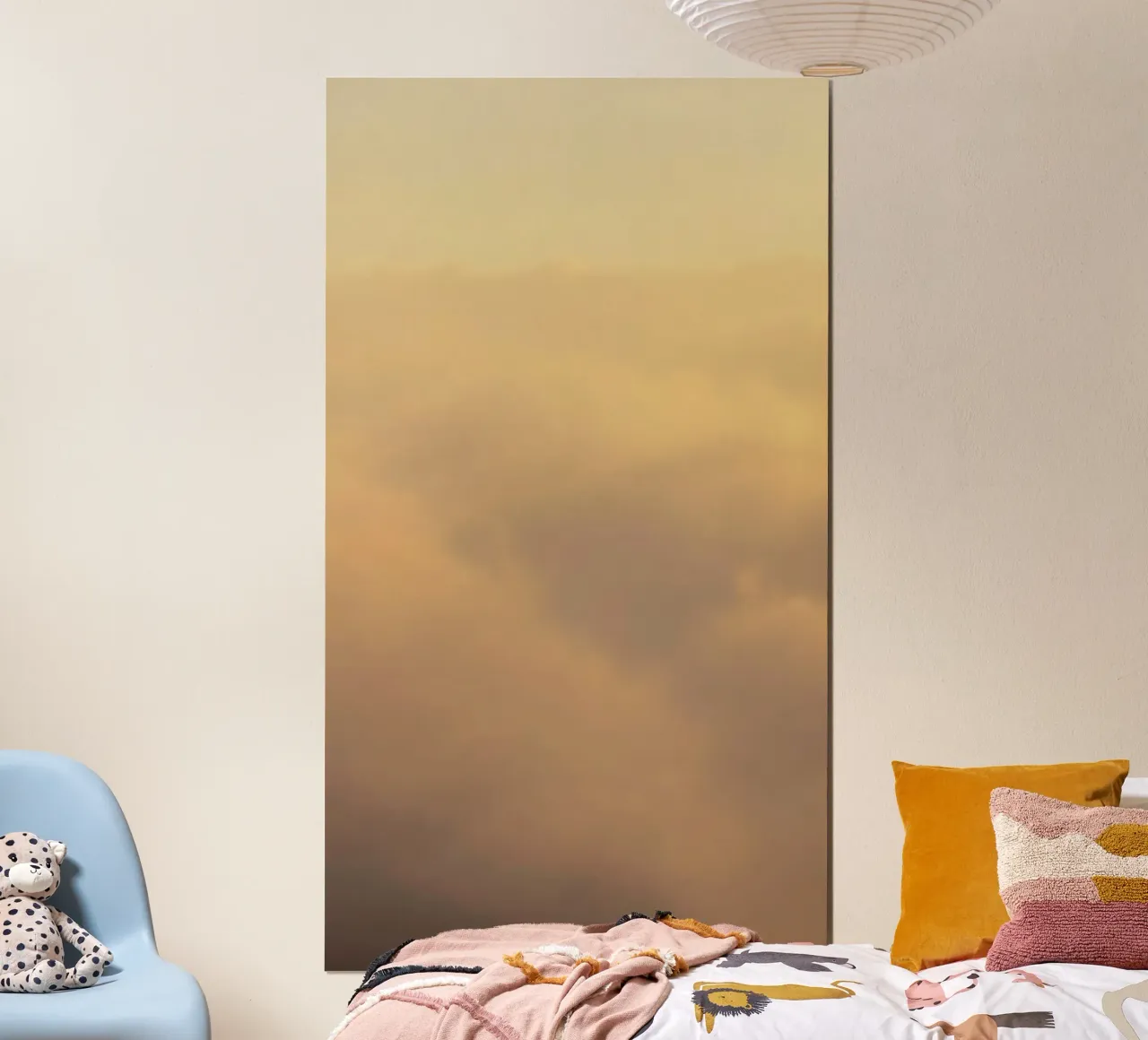 Morbide nuvole alla deriva in un cielo dorato poster da DesignDoodle