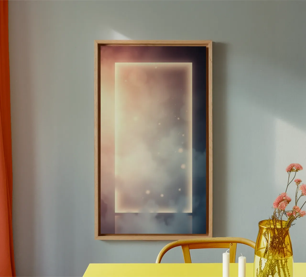 wallpaper design with soft colors and glowing edges canvas by DesignDoodle