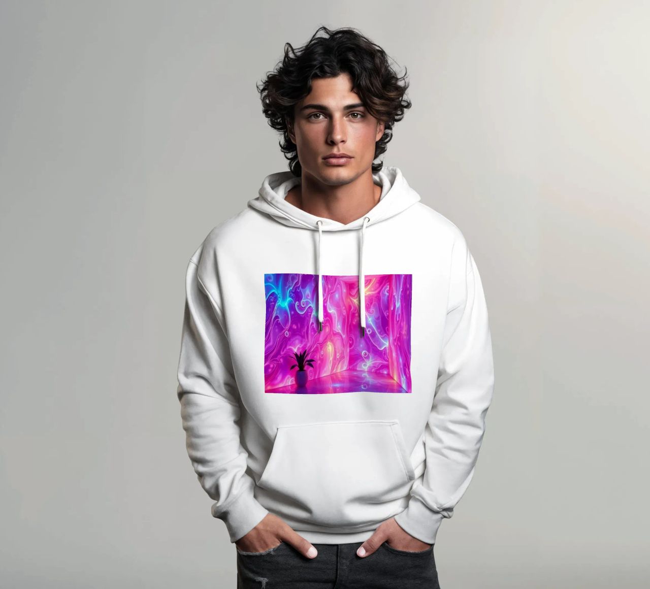 Vivid abstract colorful swirls and reflections modern art sudadera con capucha de DesignDoodle