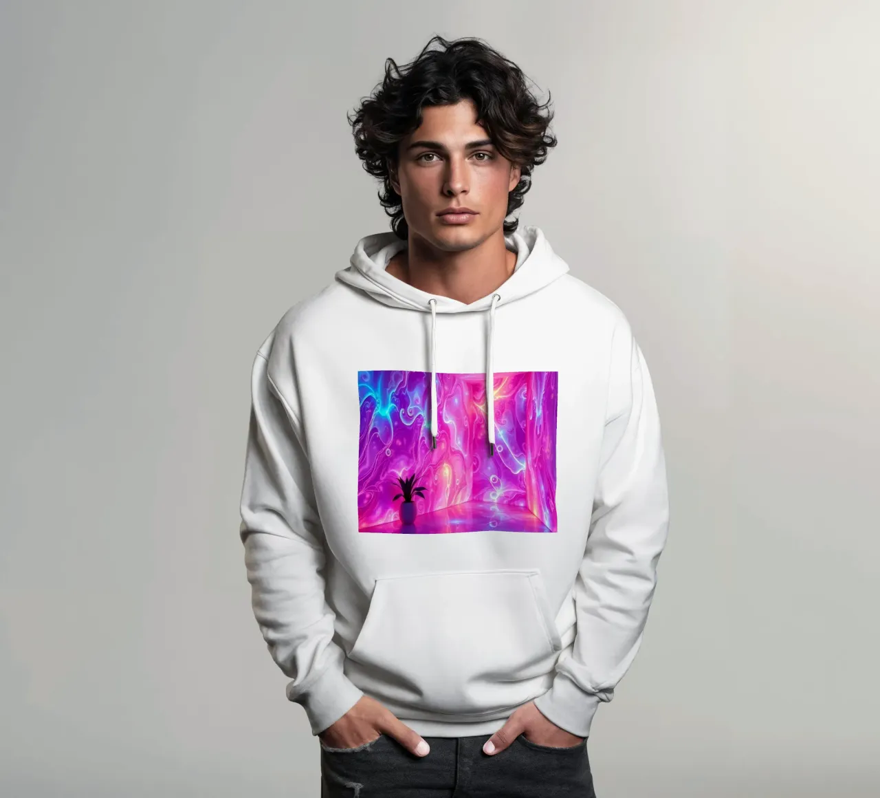 Vivid abstract colorful swirls and reflections modern art felpa con cappuccio da DesignDoodle