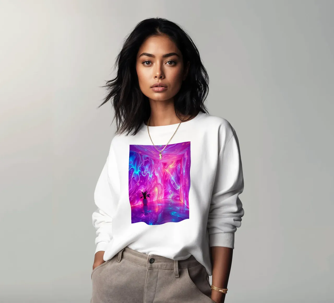 Vivid abstract colorful swirls and reflections modern art sweat de DesignDoodle