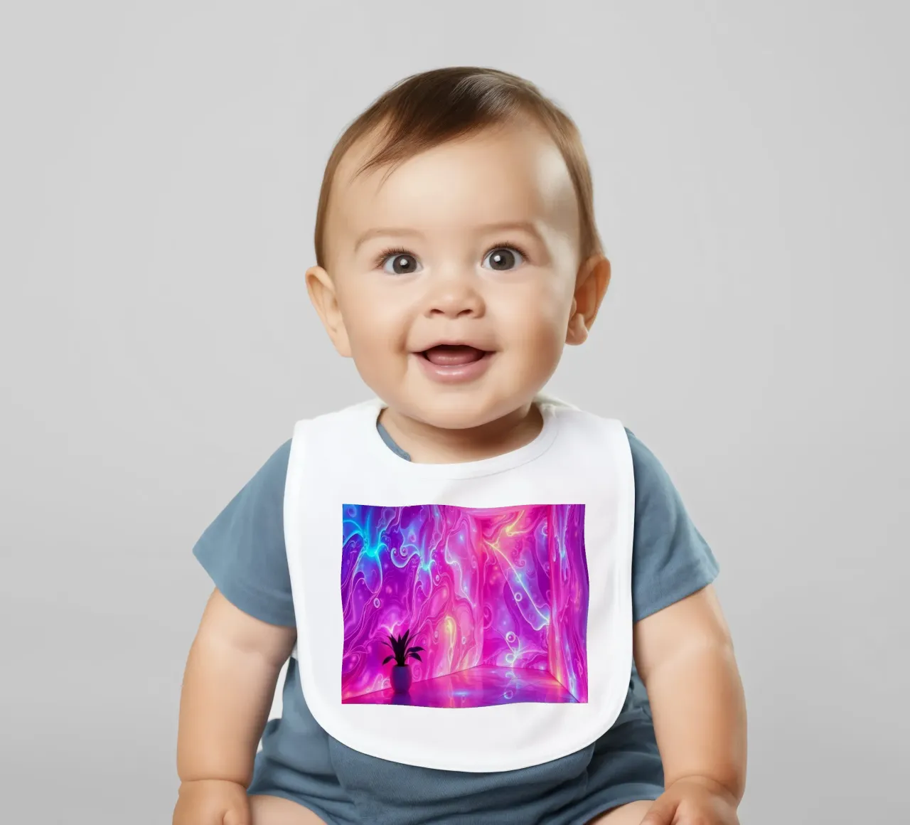 Vivid abstract colorful swirls and reflections modern art bavaglino da DesignDoodle