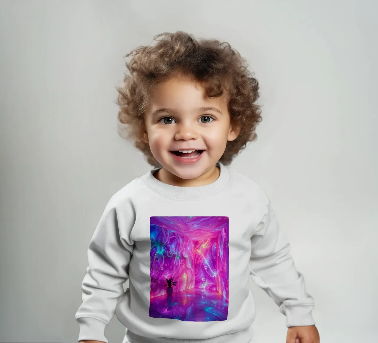 Vivid abstract colorful swirls and reflections modern art felpa neonato da DesignDoodle