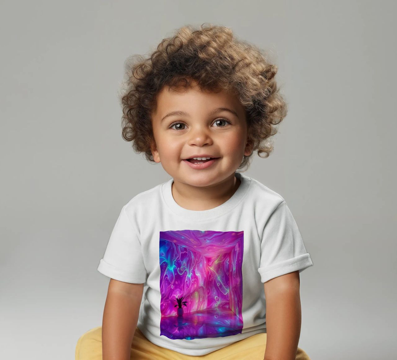 Vivid abstract colorful swirls and reflections modern art maglietta neonato da DesignDoodle