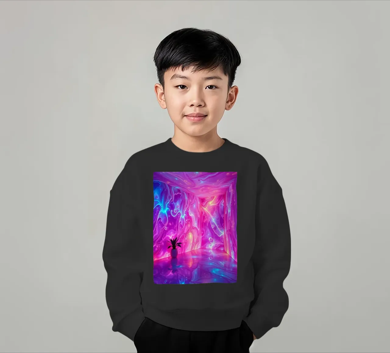 Vivid abstract colorful swirls and reflections modern art felpa bambino da DesignDoodle