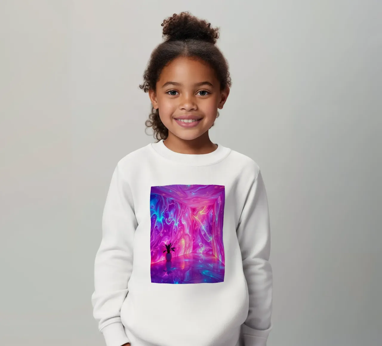Vivid abstract colorful swirls and reflections modern art felpa bambino da DesignDoodle