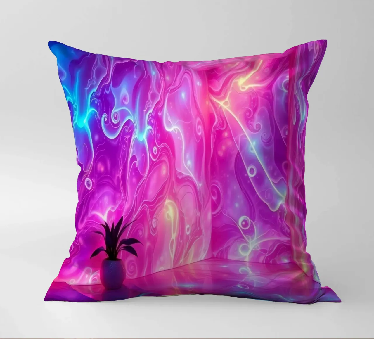 Vivid abstract colorful swirls and reflections modern art cuscino da DesignDoodle