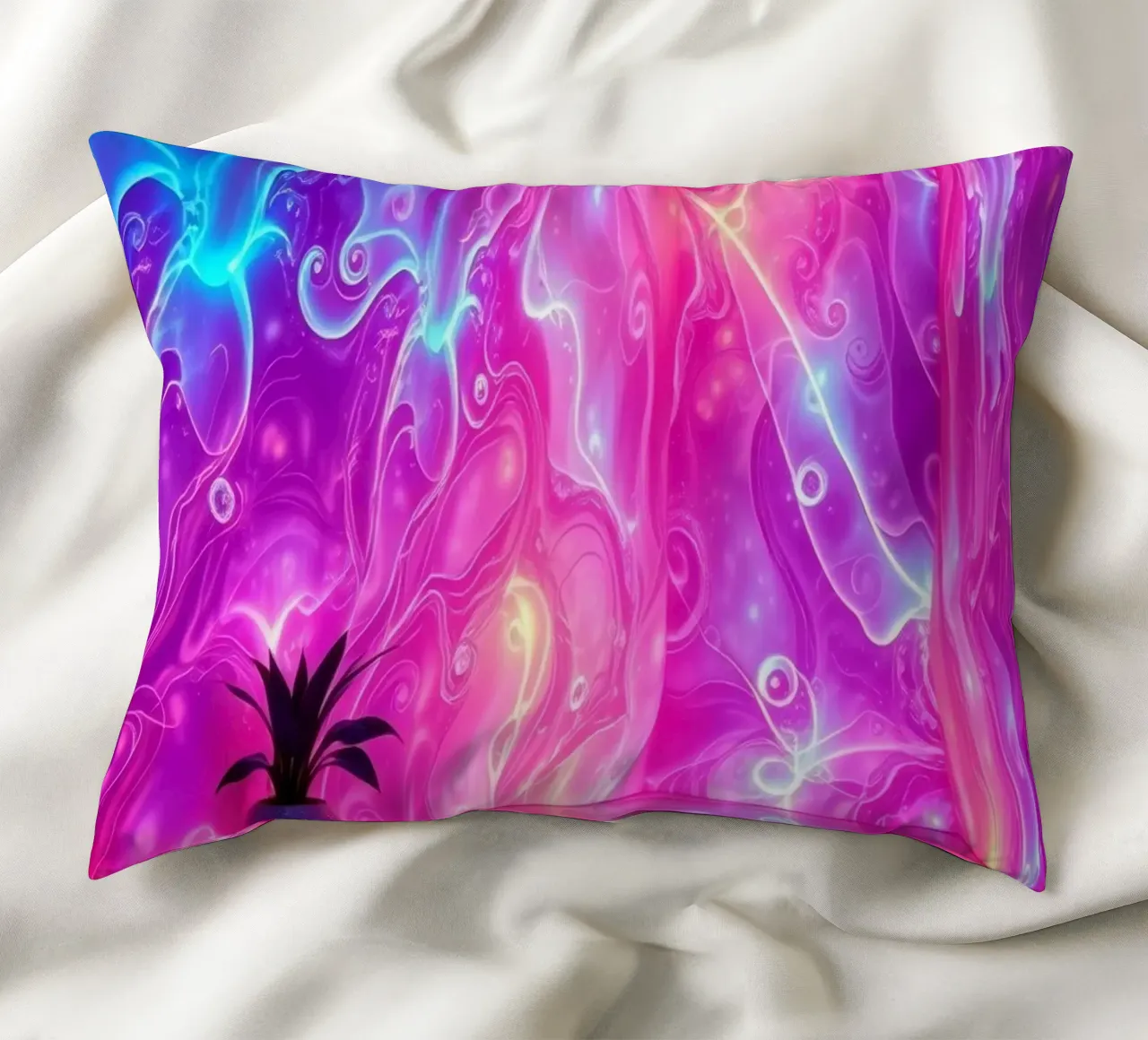 Vivid abstract colorful swirls and reflections modern art cuscino da DesignDoodle