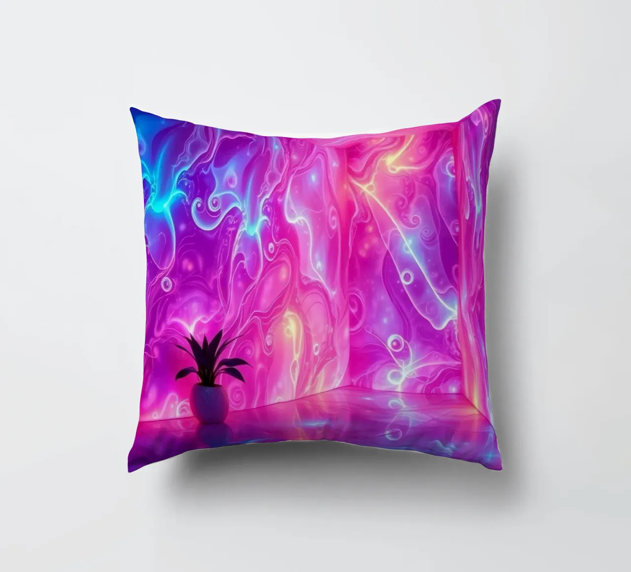 Vivid abstract colorful swirls and reflections modern art cuscino da DesignDoodle