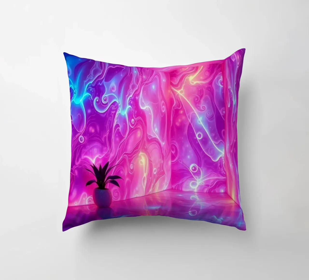Vivid abstract colorful swirls and reflections modern art cuscino da DesignDoodle