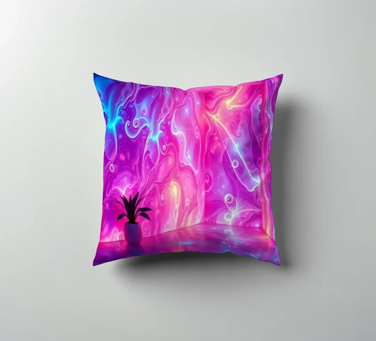 Vivid abstract colorful swirls and reflections modern art cuscino da DesignDoodle