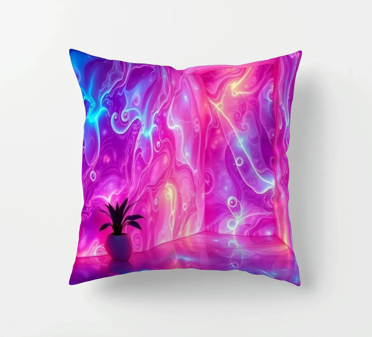 Vivid abstract colorful swirls and reflections modern art cuscino da DesignDoodle