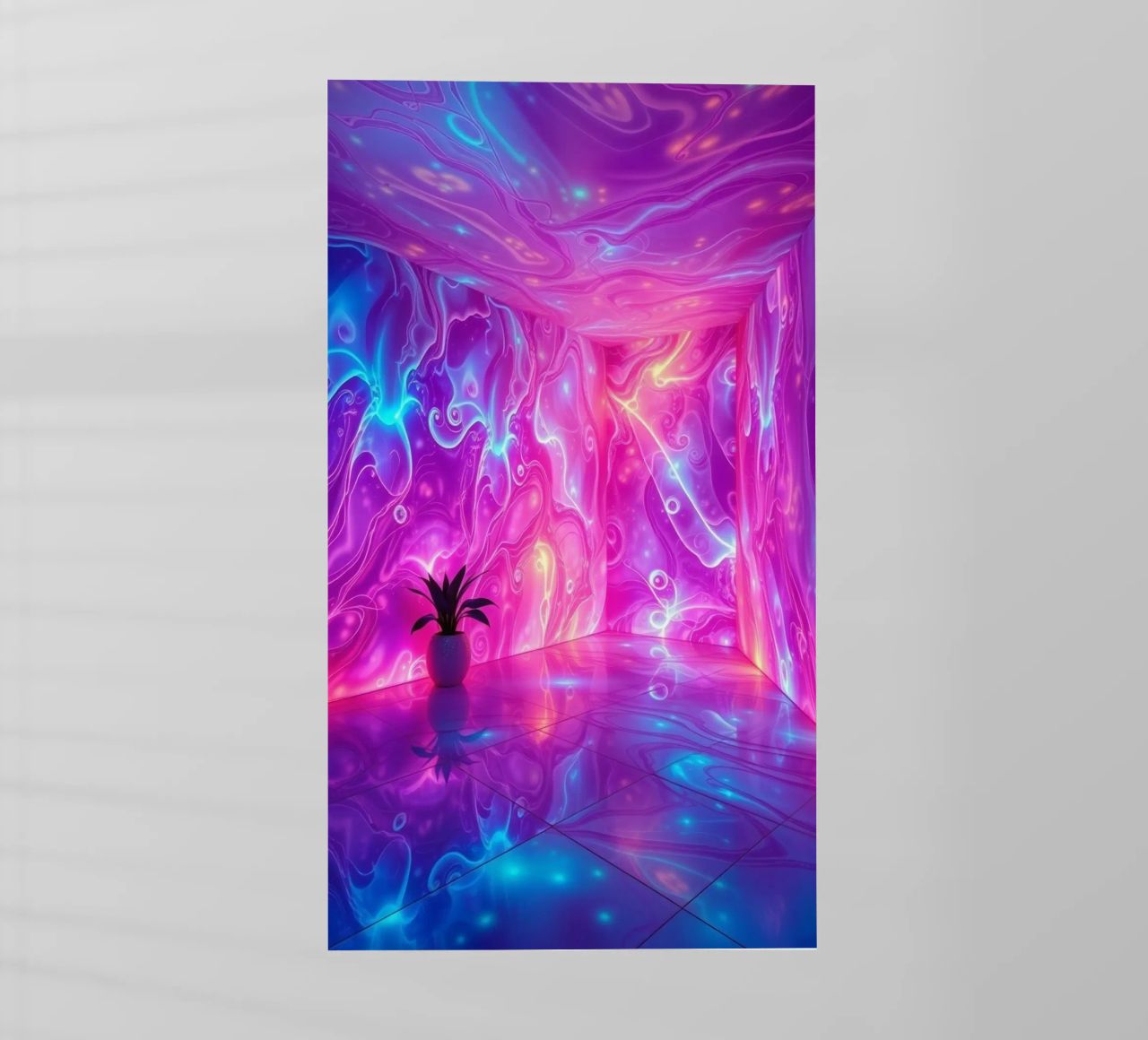 Vivid abstract colorful swirls and reflections modern art pellicola backlit da DesignDoodle