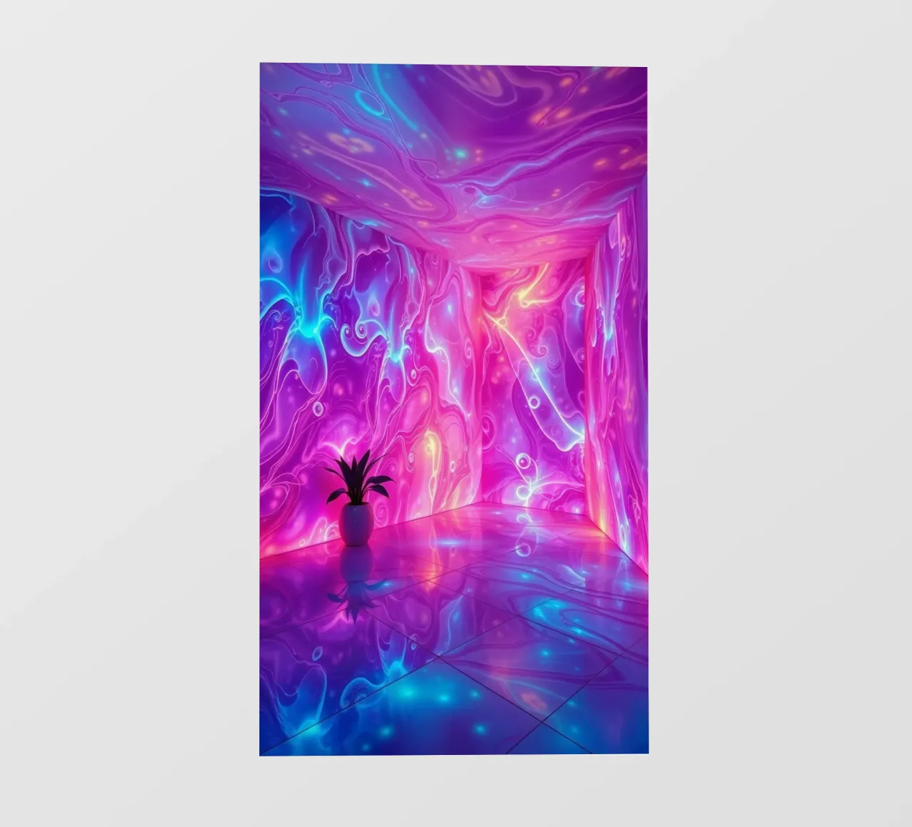 Vivid abstract colorful swirls and reflections modern art pellicola backlit da DesignDoodle
