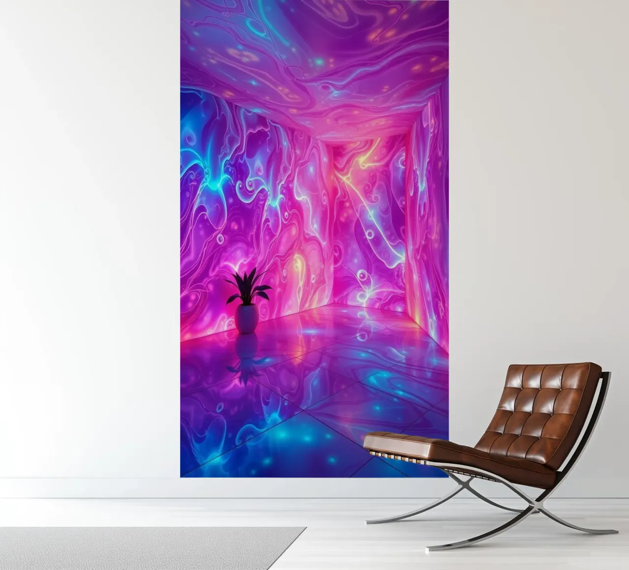 Vivid abstract colorful swirls and reflections modern art carta da parati fotografica da DesignDoodle