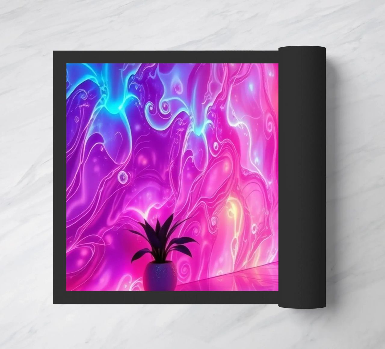 Vivid abstract colorful swirls and reflections modern art felpudo de DesignDoodle