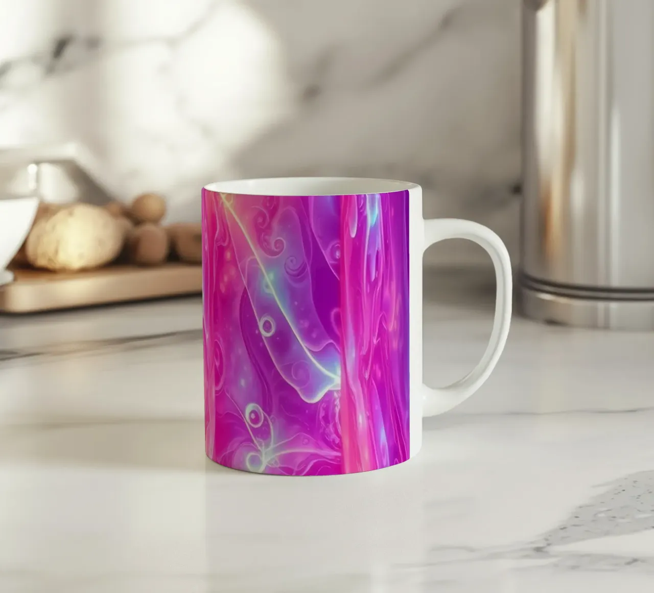 Vivid abstract colorful swirls and reflections modern art mug en céramique de DesignDoodle