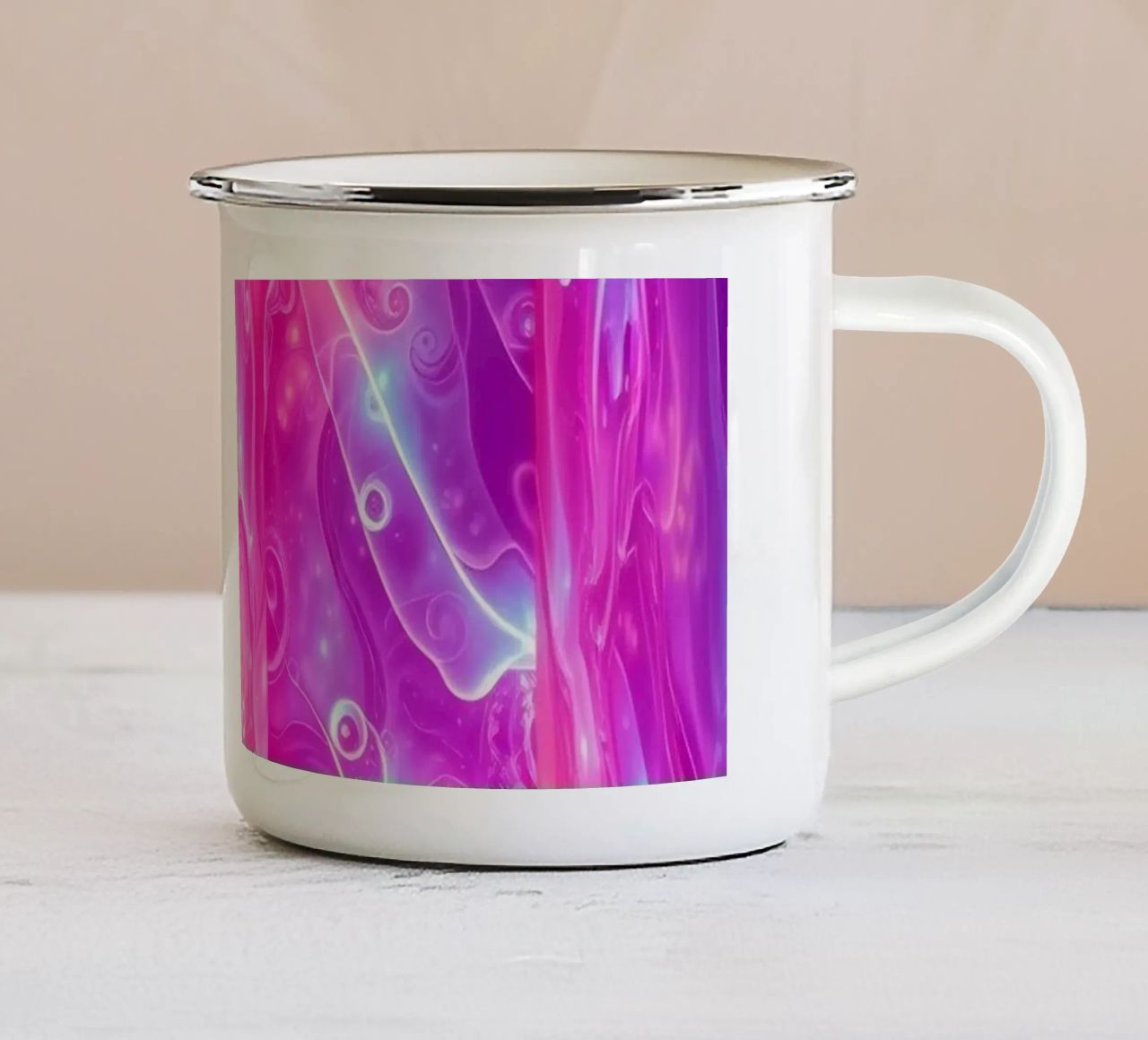 Vivid abstract colorful swirls and reflections modern art tazza in smalto da DesignDoodle