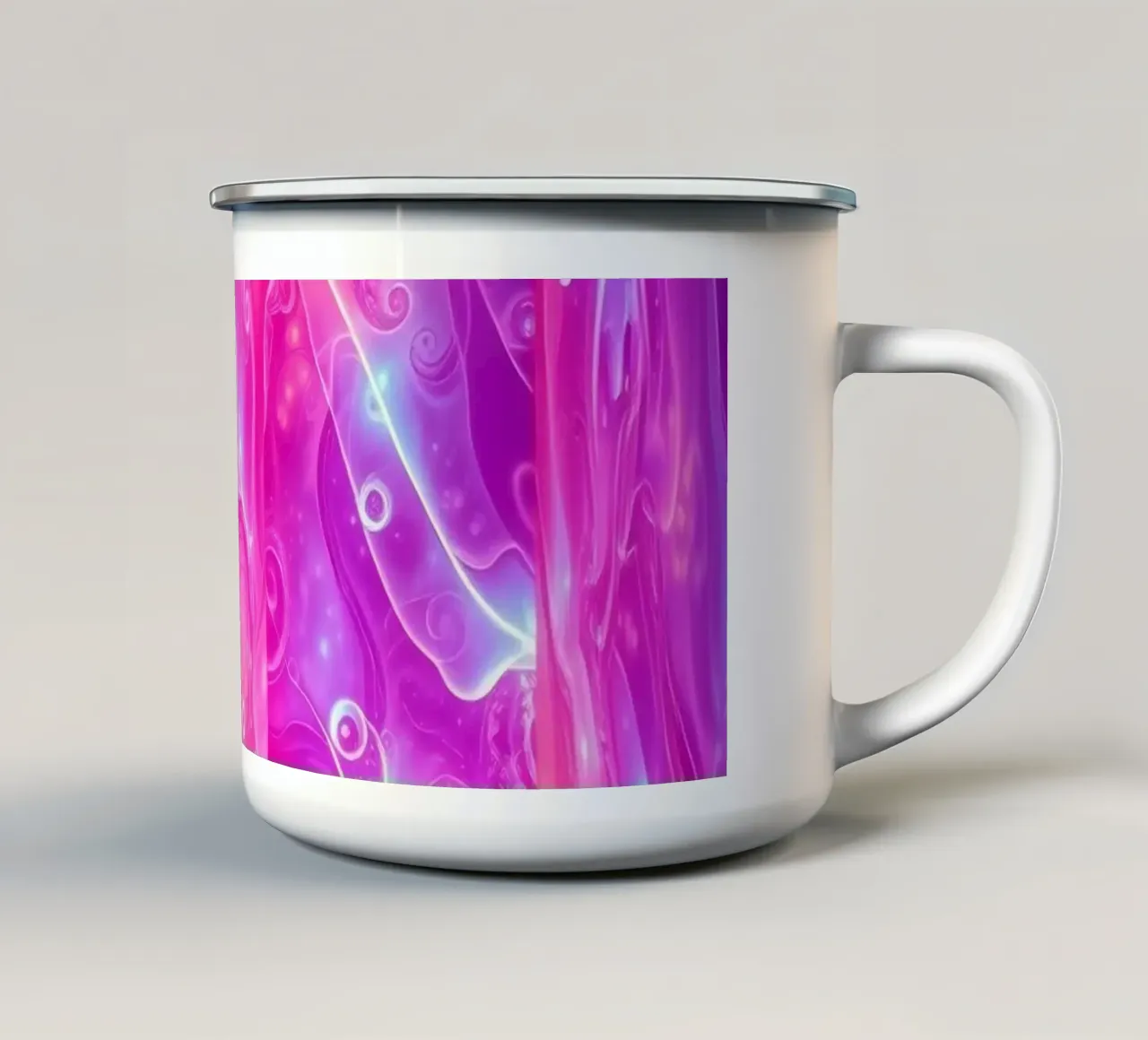 Vivid abstract colorful swirls and reflections modern art enamel mug by DesignDoodle