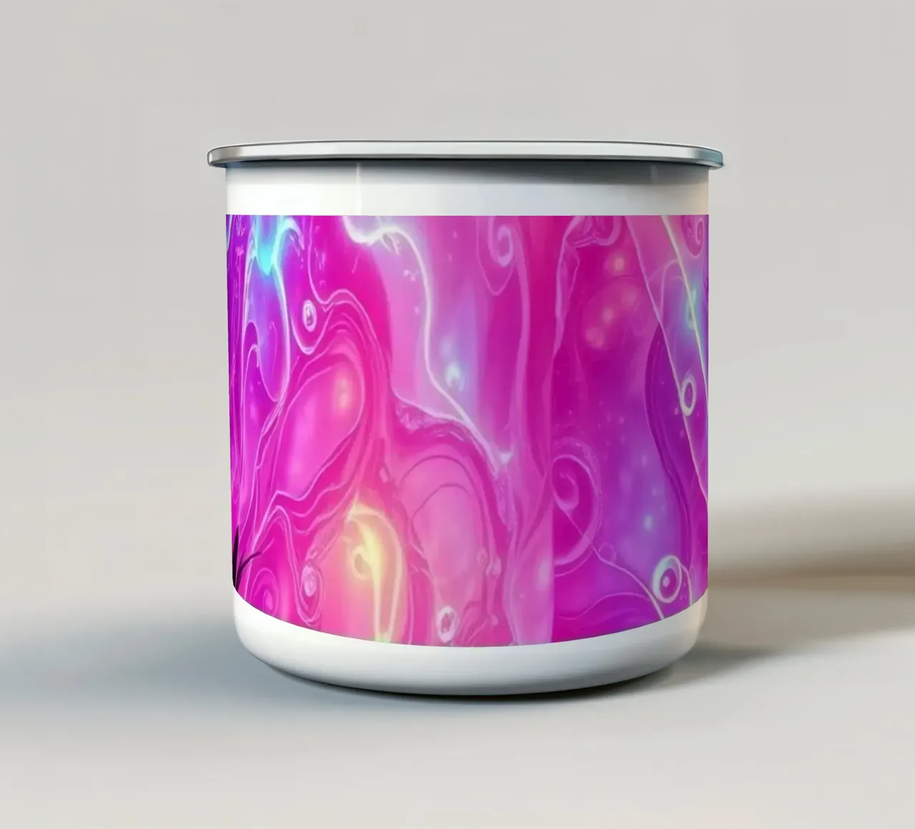 Vivid abstract colorful swirls and reflections modern art taza de esmalte de DesignDoodle