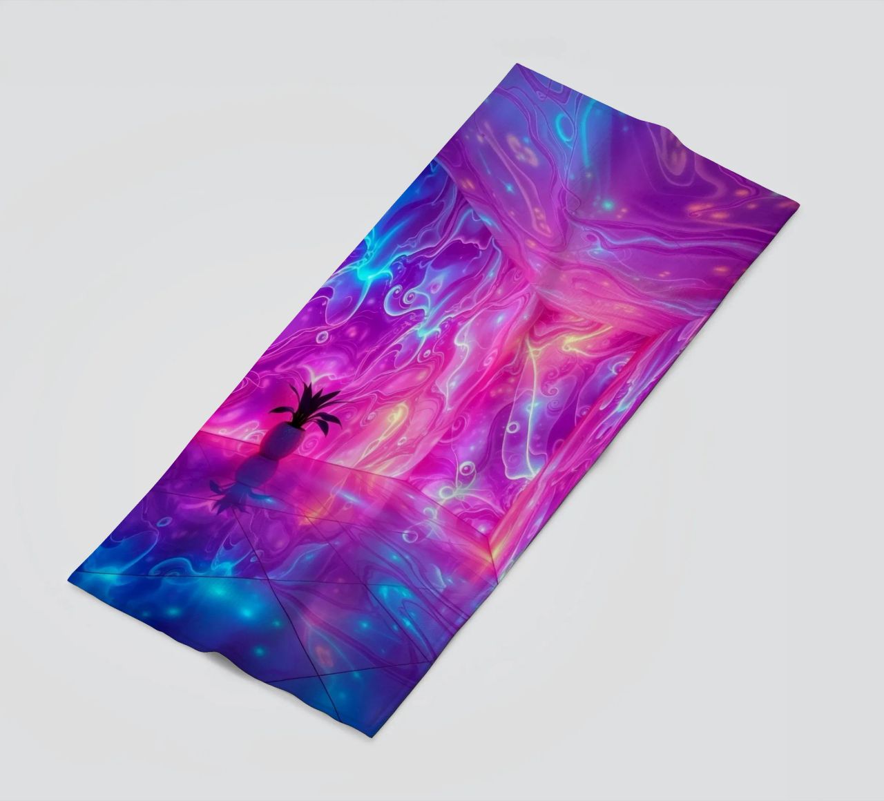 Vivid abstract colorful swirls and reflections modern art telo mare da DesignDoodle