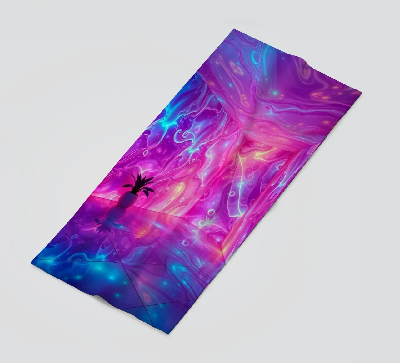 Vivid abstract colorful swirls and reflections modern art telo mare da DesignDoodle