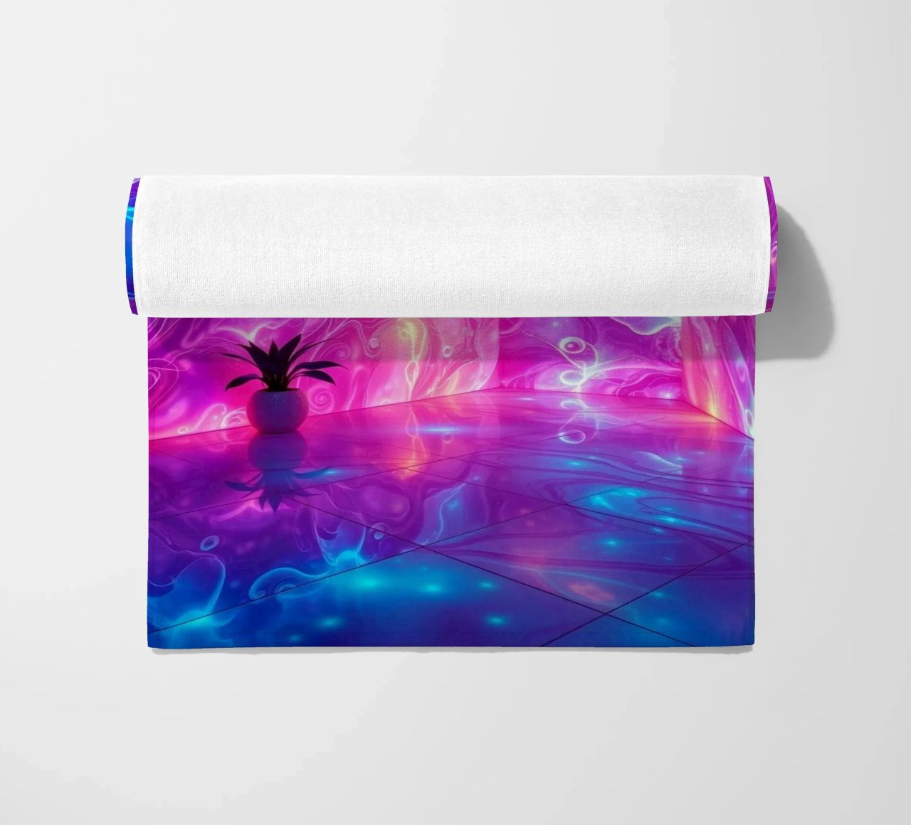 Vivid abstract colorful swirls and reflections modern art telo mare da DesignDoodle