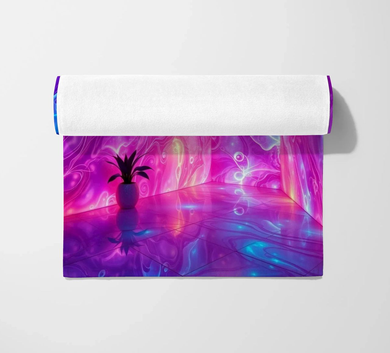 Vivid abstract colorful swirls and reflections modern art telo mare da DesignDoodle
