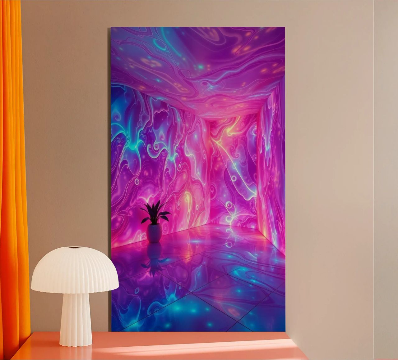 Vivid abstract colorful swirls and reflections modern art alluminio dibond da DesignDoodle