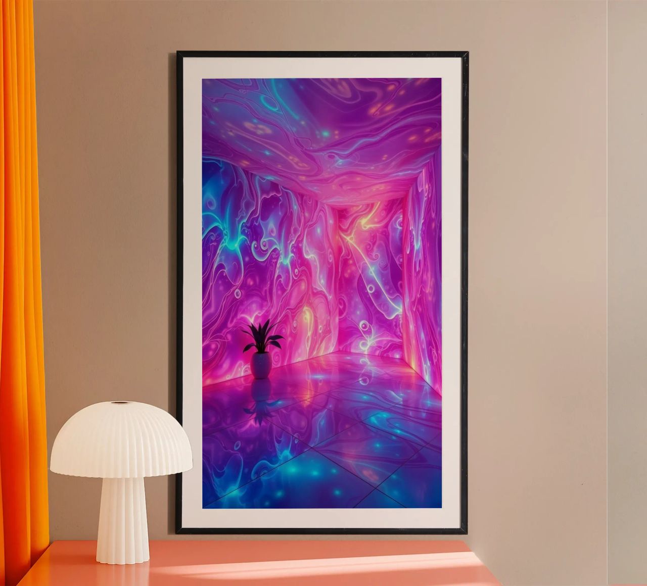 Vivid abstract colorful swirls and reflections modern art poster de DesignDoodle