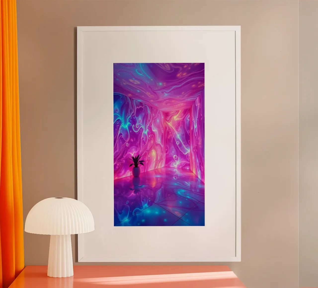 Vivid abstract colorful swirls and reflections modern art poster da DesignDoodle