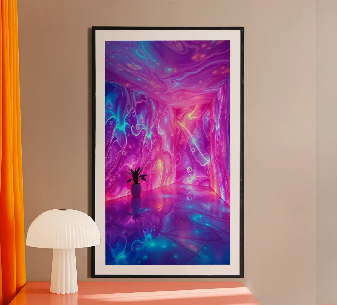 Vivid abstract colorful swirls and reflections modern art poster da DesignDoodle