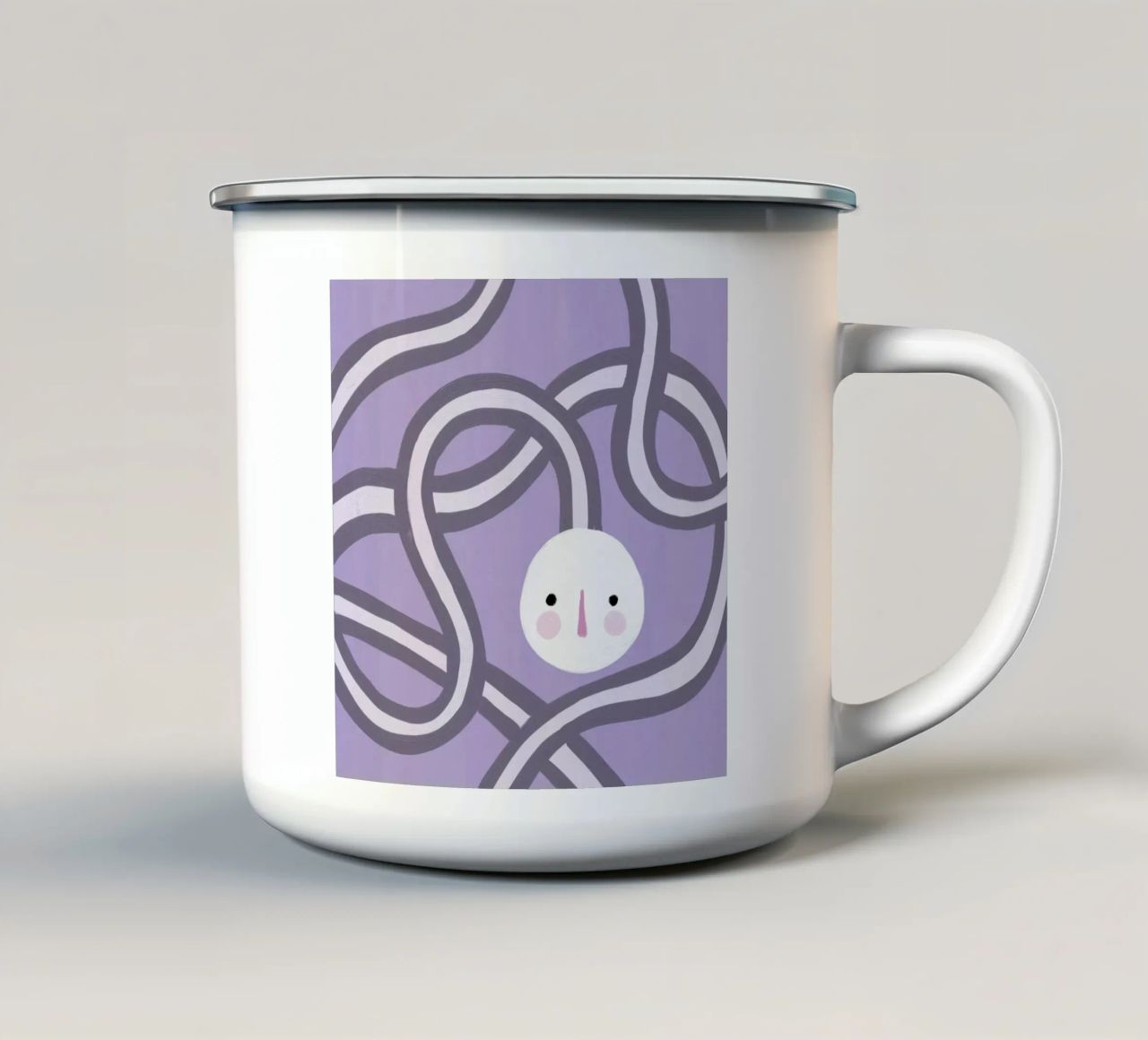 Volto viola tazza in smalto da Johannes Lott Illustration