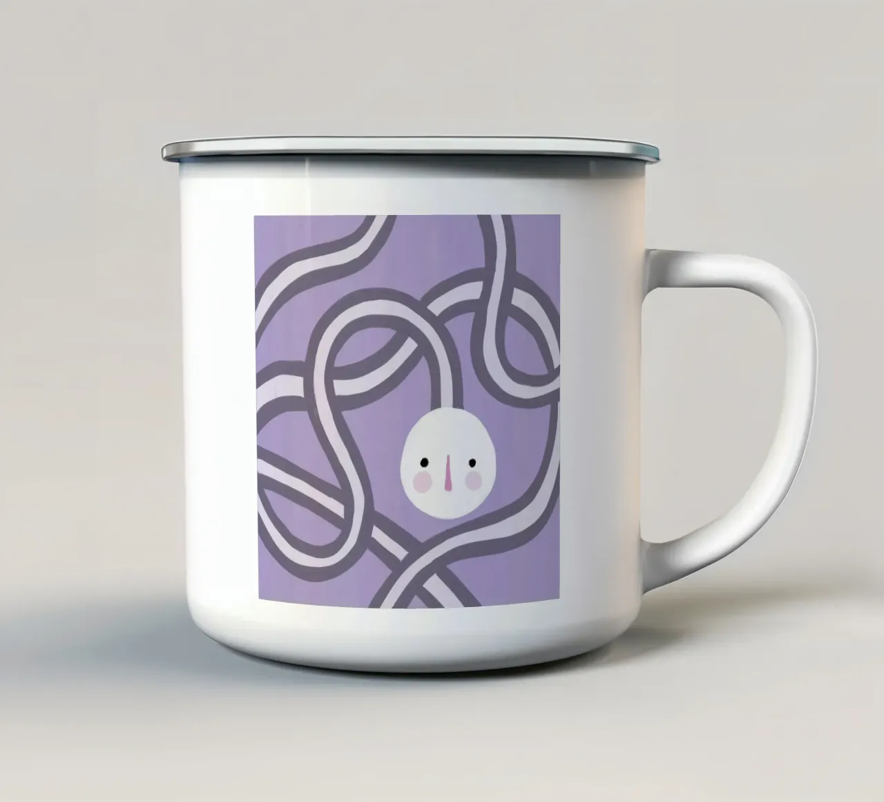 Volto viola tazza in smalto da Johannes Lott Illustration