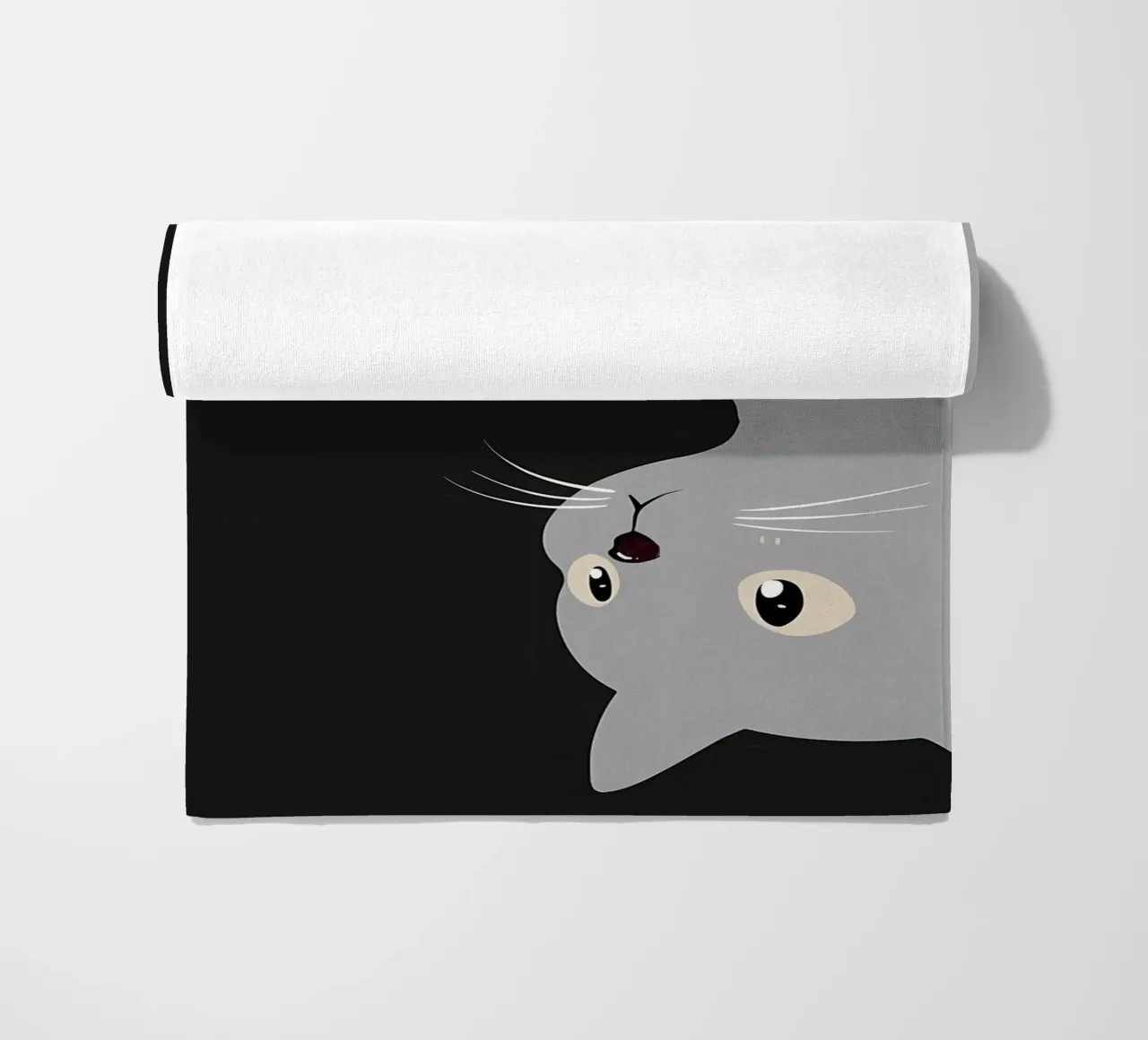 gatto nero gatto grigio occhi baffi naso orecchie code gatto sorridente telo mare da Ashish Kashyap