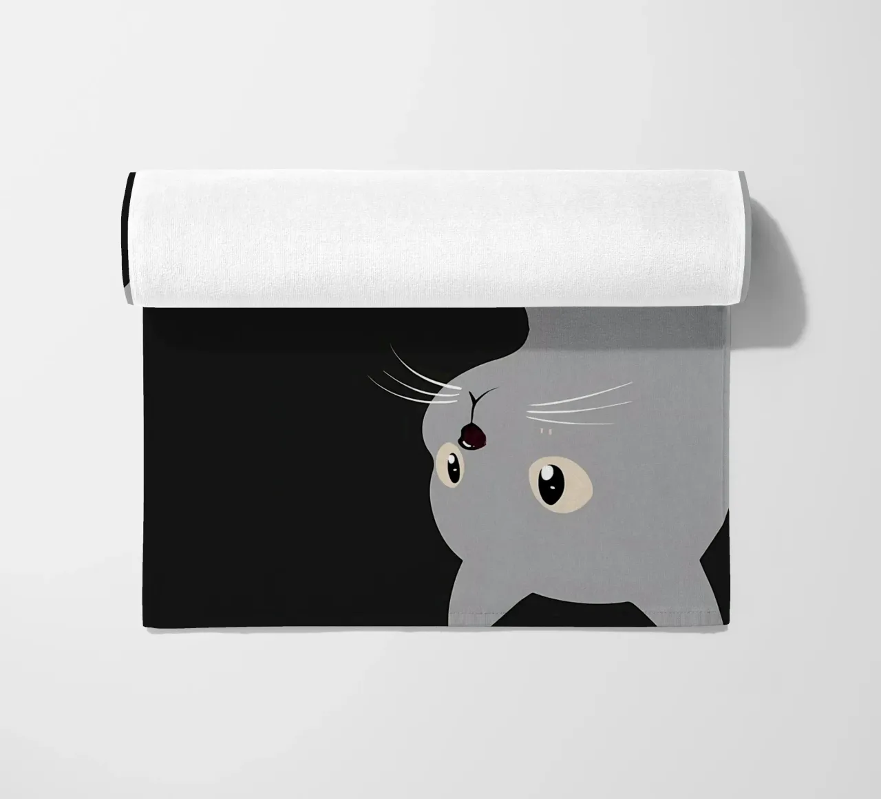 gatto nero gatto grigio occhi baffi naso orecchie code gatto sorridente telo mare da Ashish Kashyap