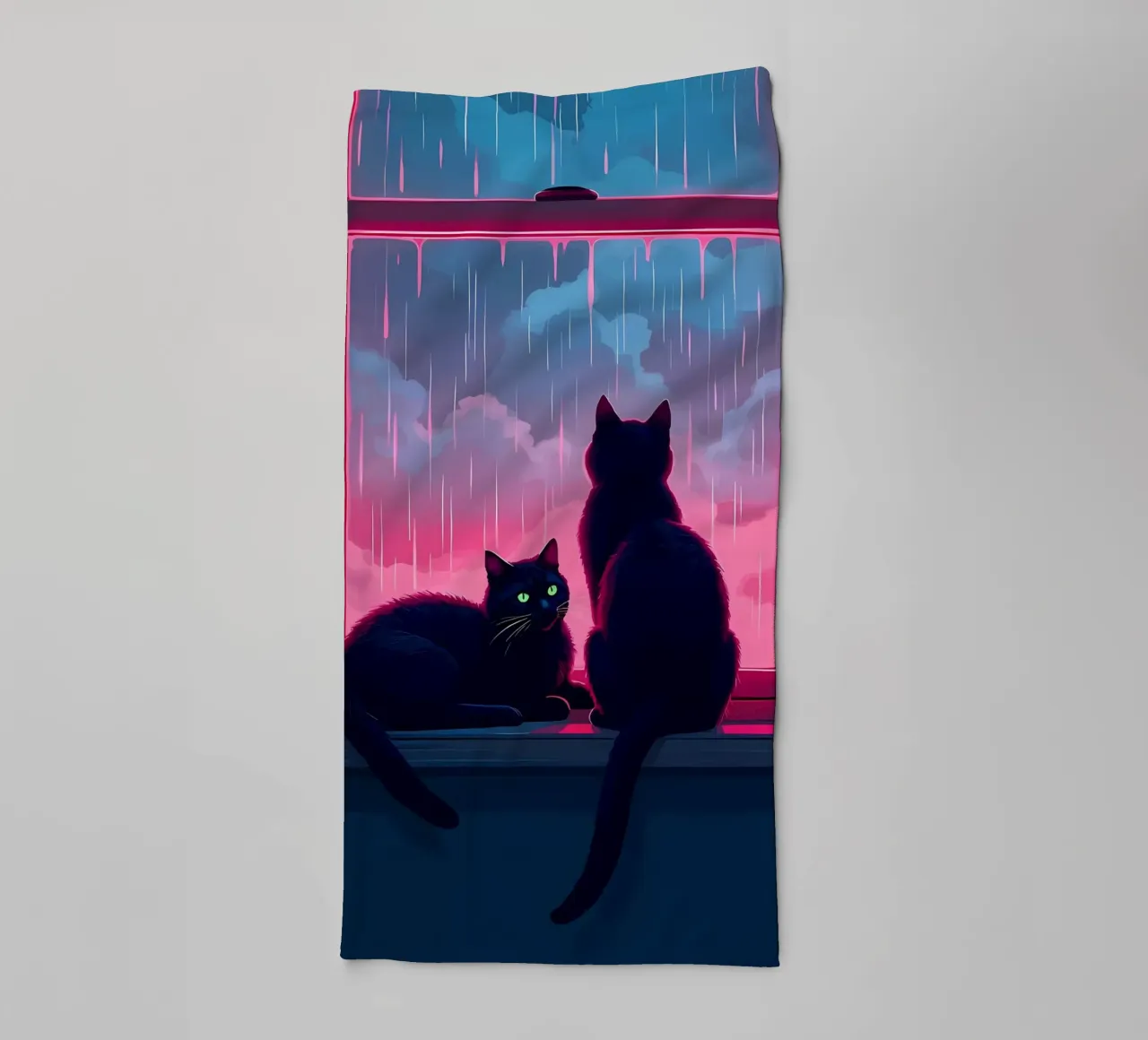 cats window rain stormy weather sky clouds reflections house towel by Ashish Kashyap