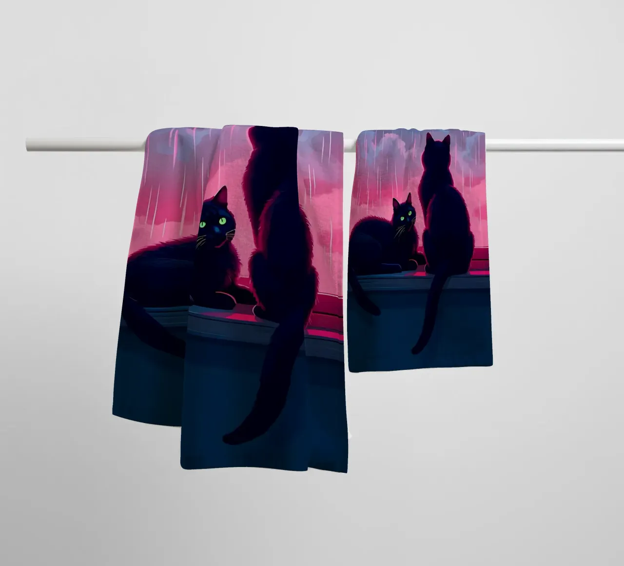 cats window rain stormy weather sky clouds reflections house towel by Ashish Kashyap