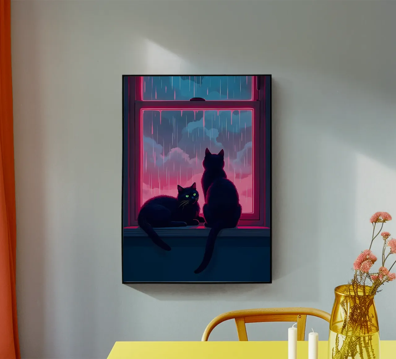gatti finestra pioggia tempo tempestoso cielo nuvole riflessi casa plexiglass da Ashish Kashyap