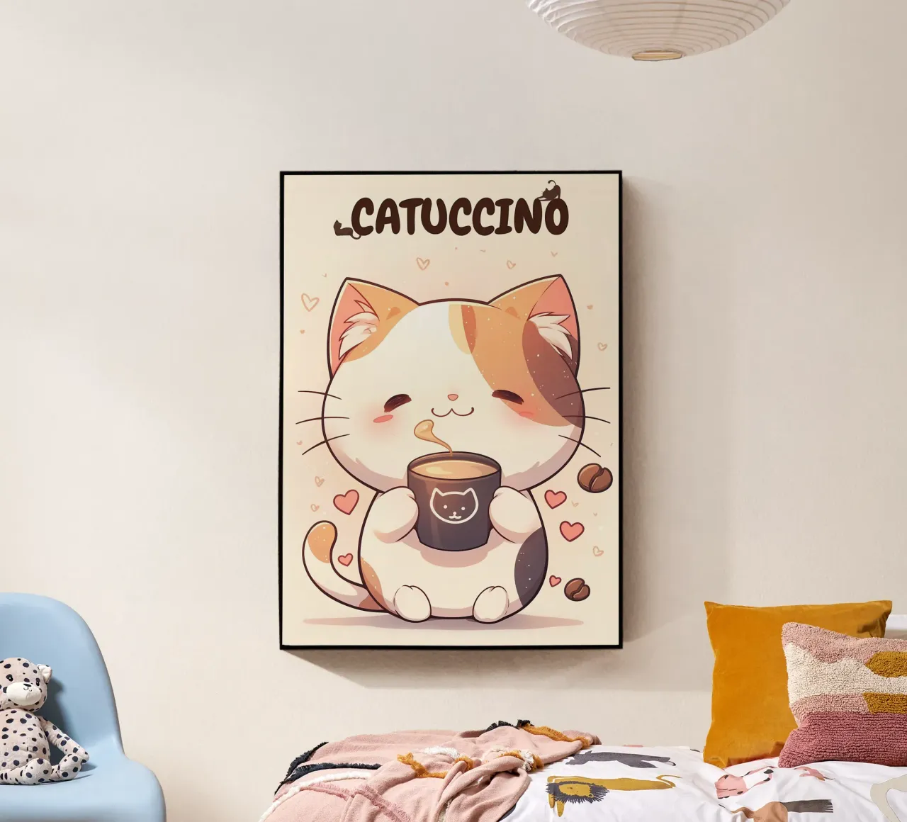 tazza caffè gatto forme cuore testo cartone animato orecchie gatto baffi c plexiglass da Ashish Kashyap