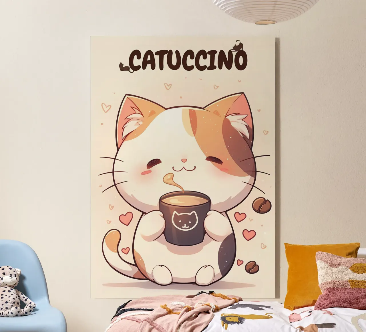 tazza caffè gatto forme cuore testo cartone animato orecchie gatto baffi c plexiglass da Ashish Kashyap